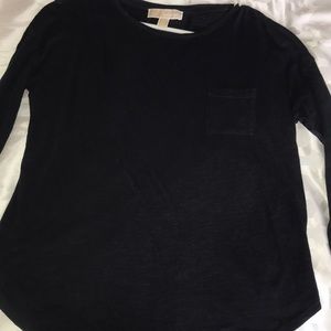 Michael Kors Navy Blue Long Sleeve Blouse